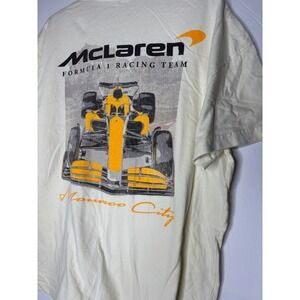 McLaren Formula 1 Racing Team Monaco City Graphic T-Shirt Cream Mens XL